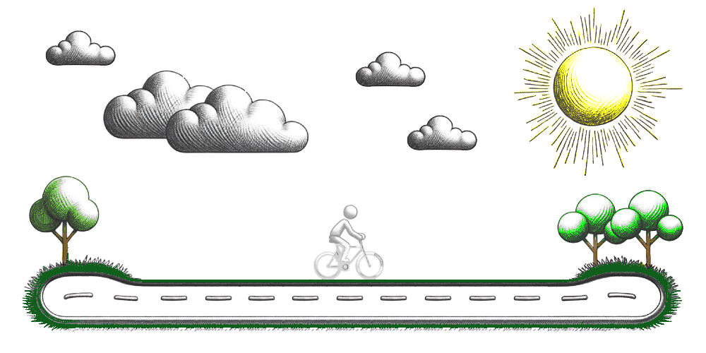Biker in sun